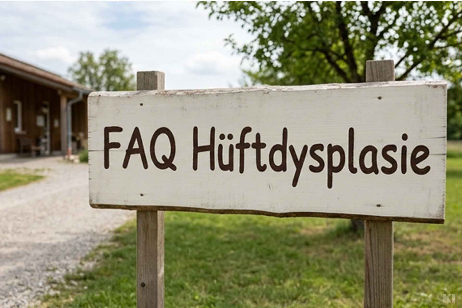 Schild mit der Aufschrift: "FASQ Hüftdysplasie"